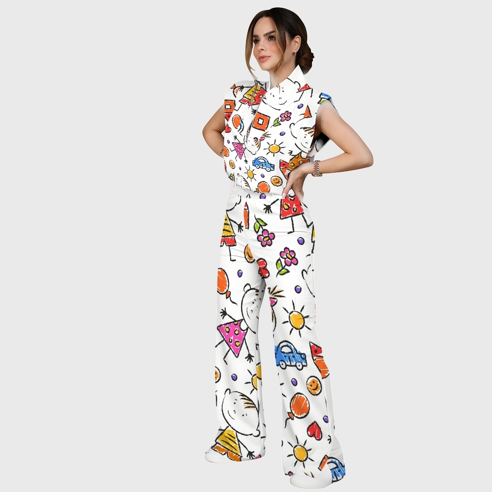 Women's Children's Cartoon Printed Scrub Set SK03