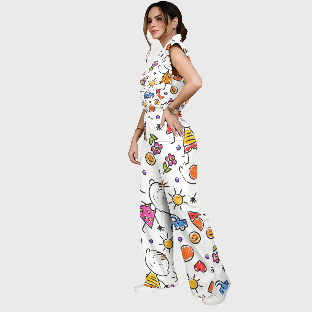 Women's Children's Cartoon Printed Scrub Set SK03