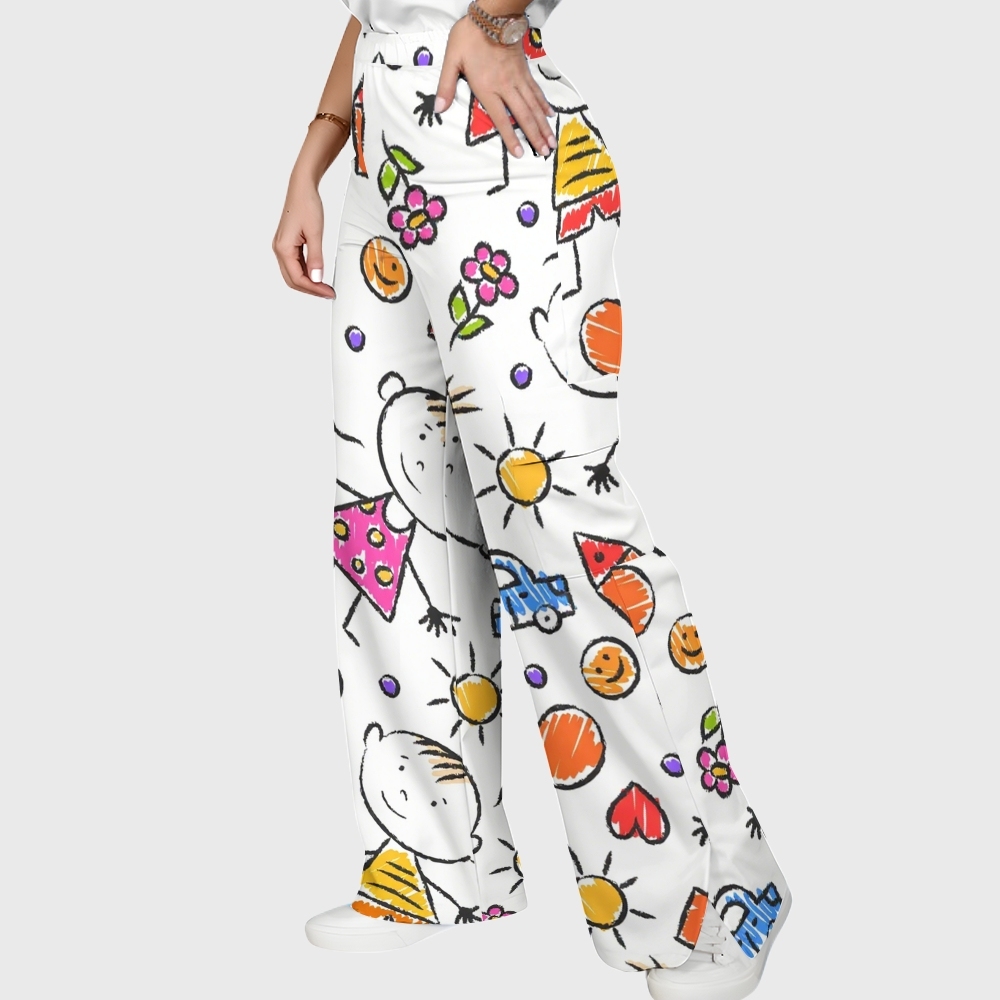 Women's Children's Cartoon Printed Scrub Set SK03