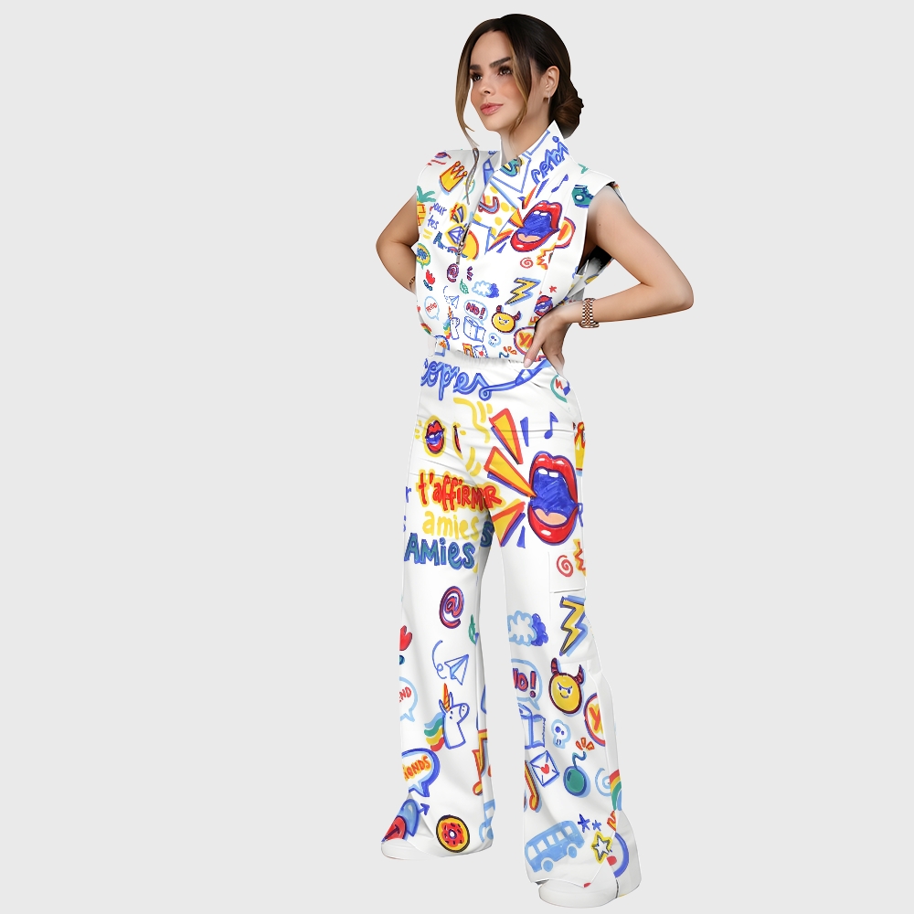Women's Children's Cartoon Printed Scrub Set SK05