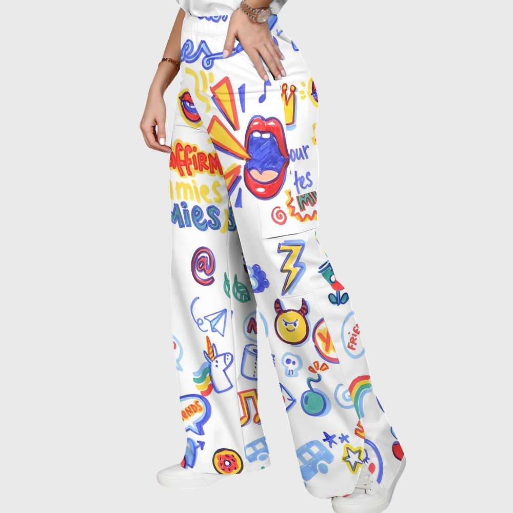 Women's Children's Cartoon Printed Scrub Set SK05