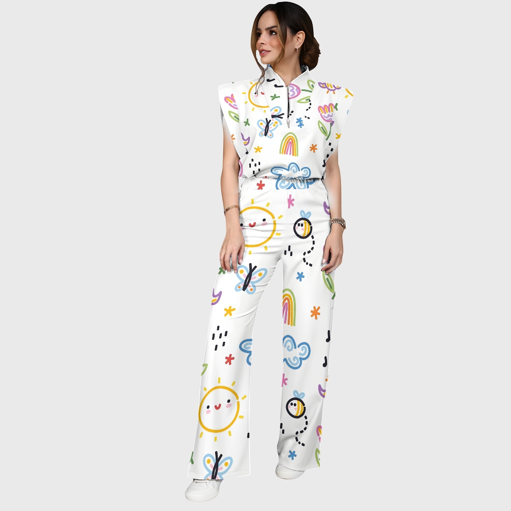 Women's Children's Cartoon Printed Scrub Set SK06