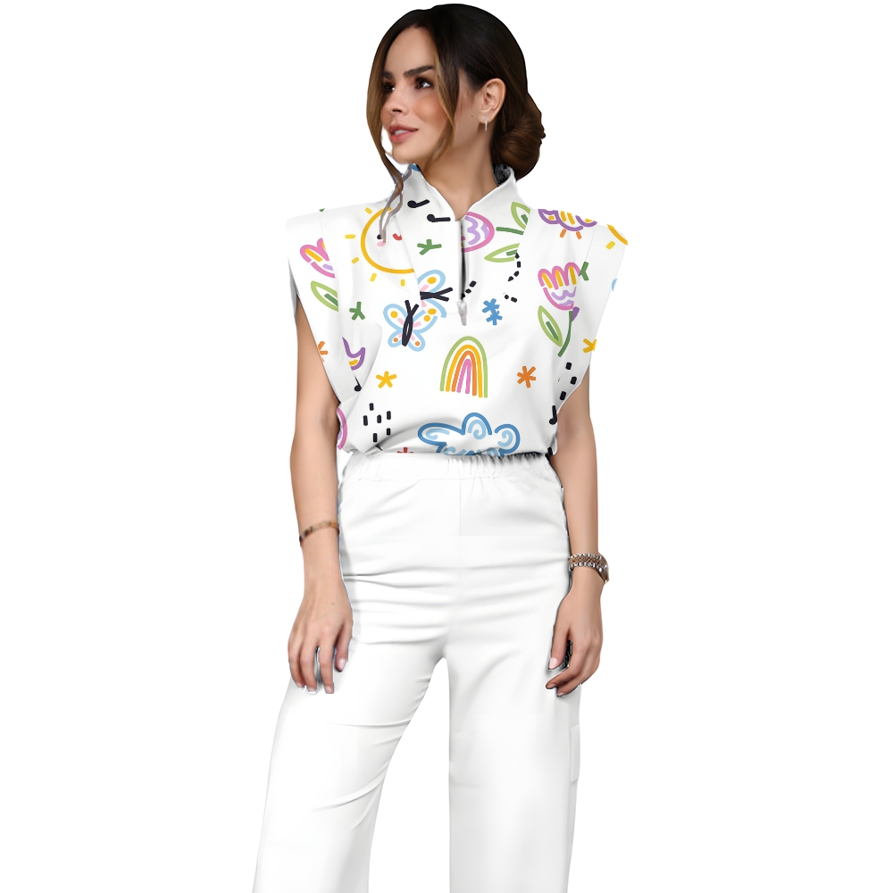 Women's Children's Cartoon Printed Scrub Set SK06