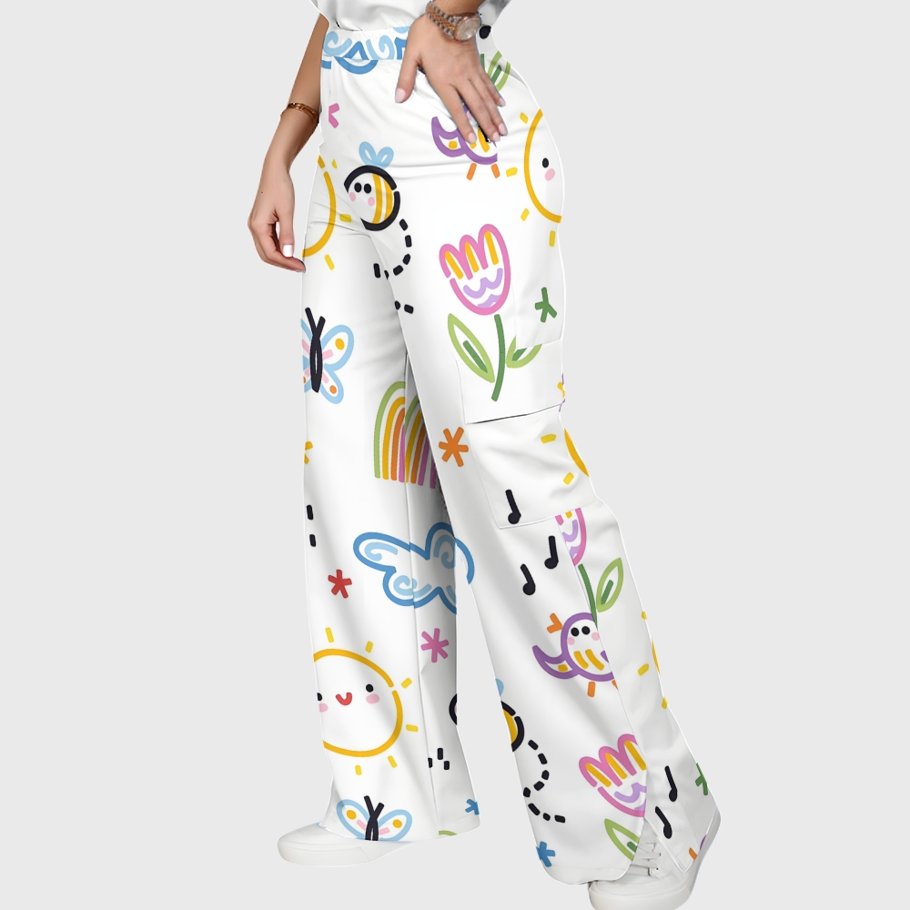 Women's Children's Cartoon Printed Scrub Set SK06