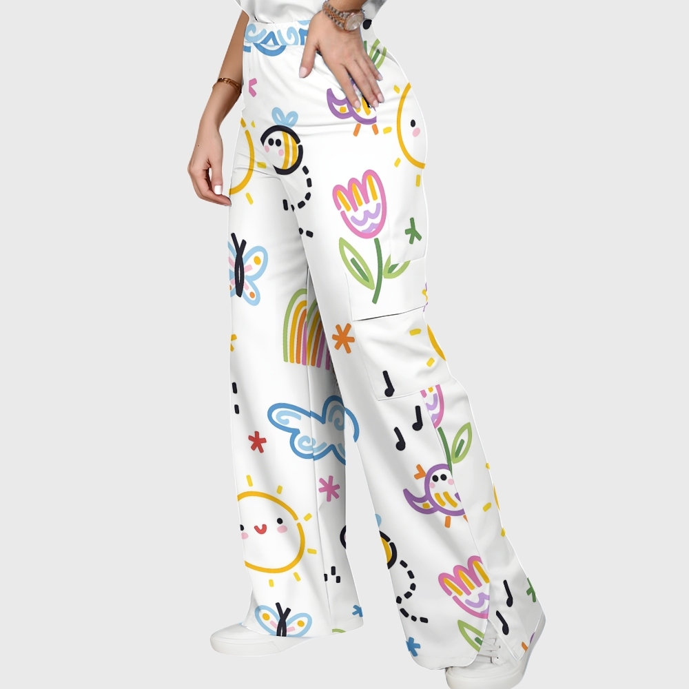 Women's Children's Cartoon Printed Scrub Set SK06