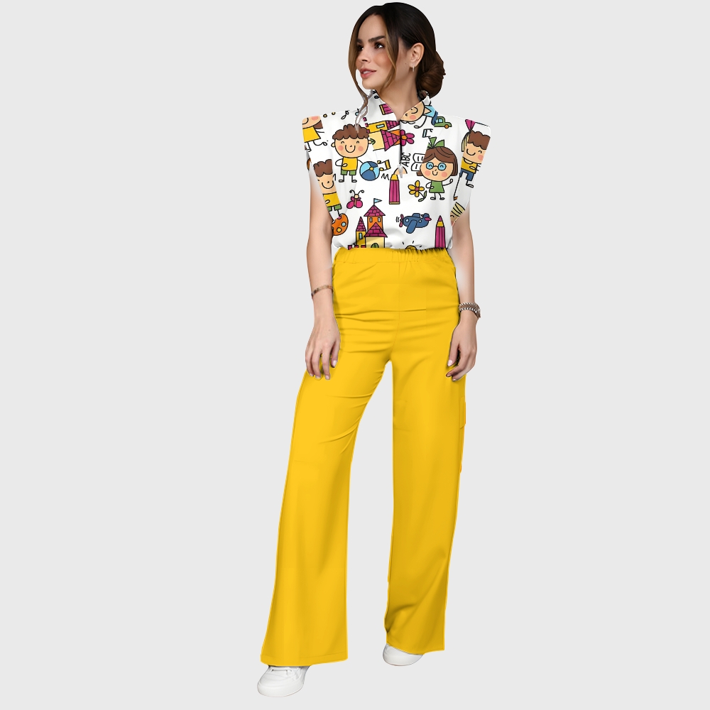 Women's Children's Cartoon Printed Scrub Set SK07