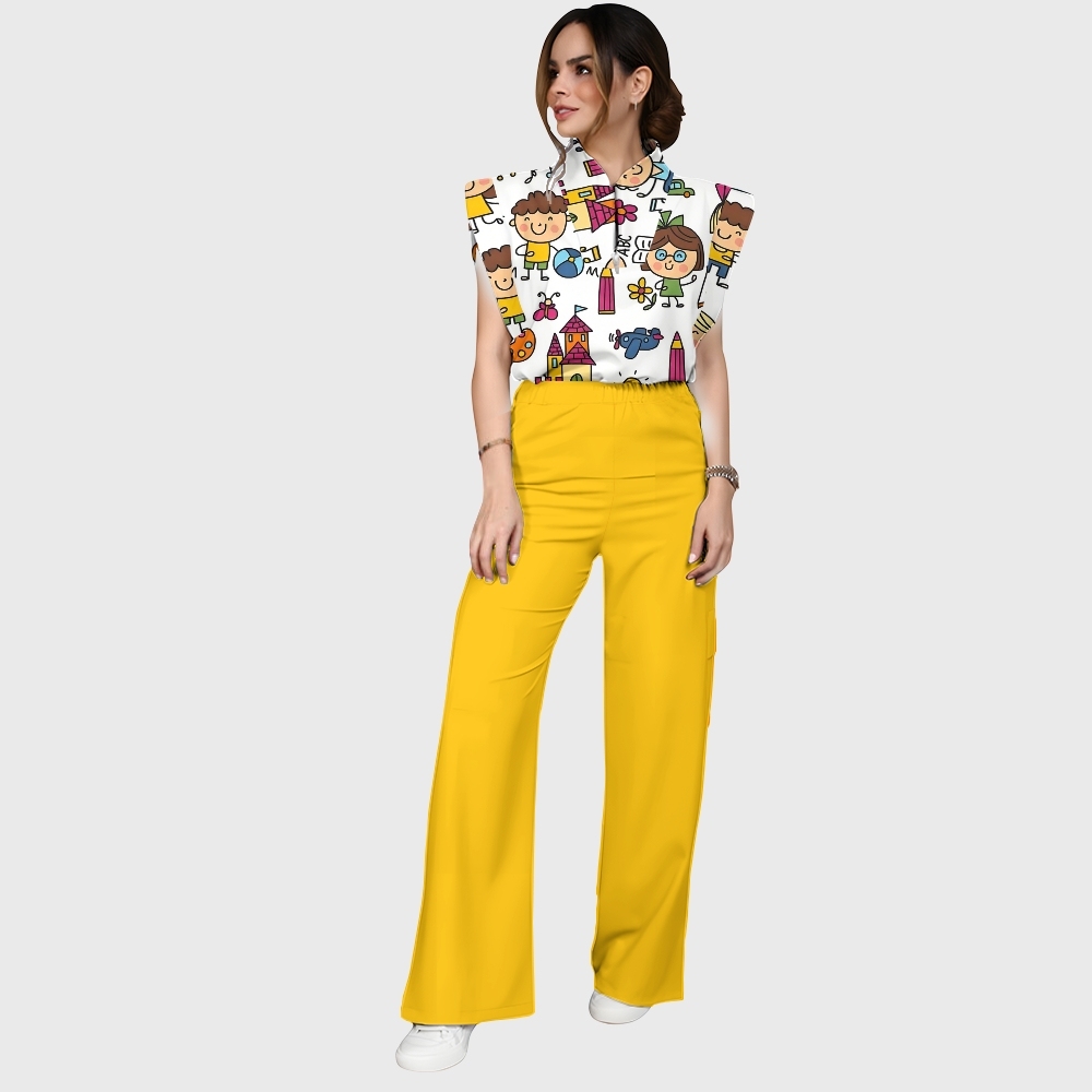 Women's Children's Cartoon Printed Scrub Set SK07