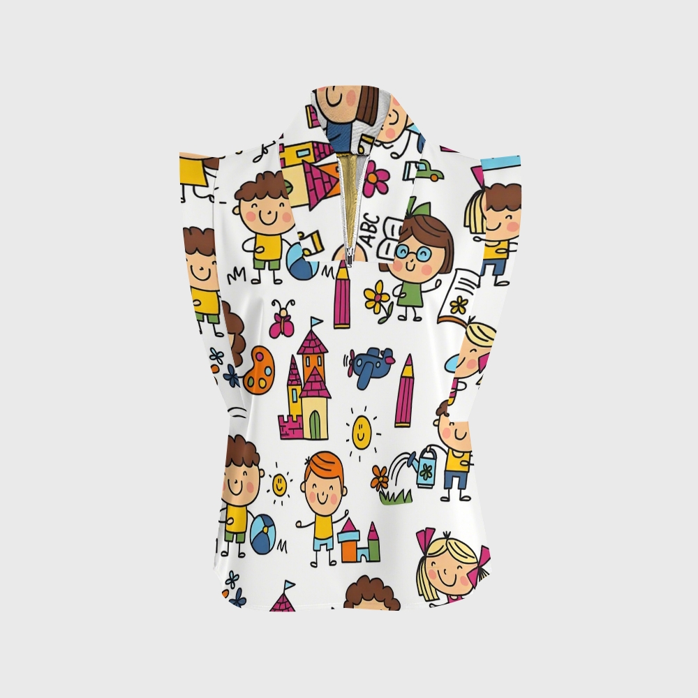 Women's Children's Cartoon Printed Scrub Set SK07