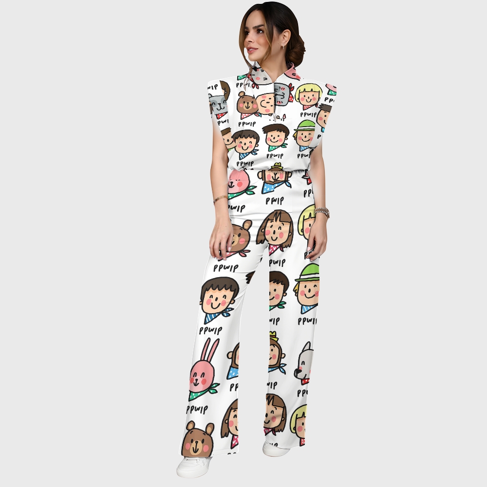 Women's Children's Cartoon Printed Scrub Set SK08