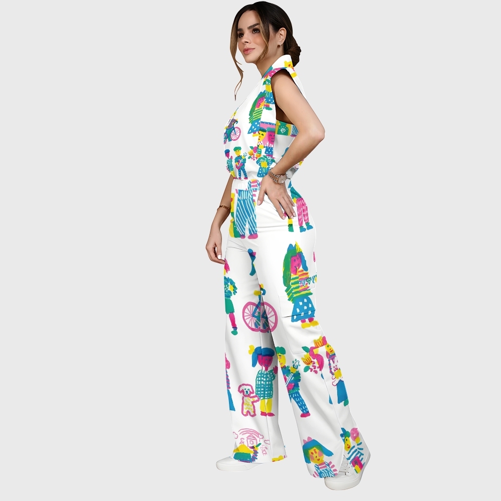 Women's Children's Cartoon Printed Scrub Set SK09