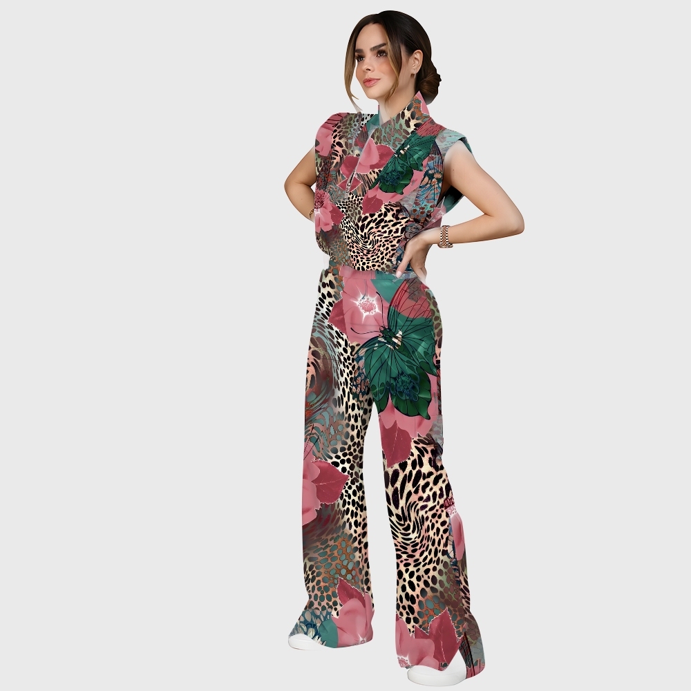 Women's leopard Print Scrub Set SL829