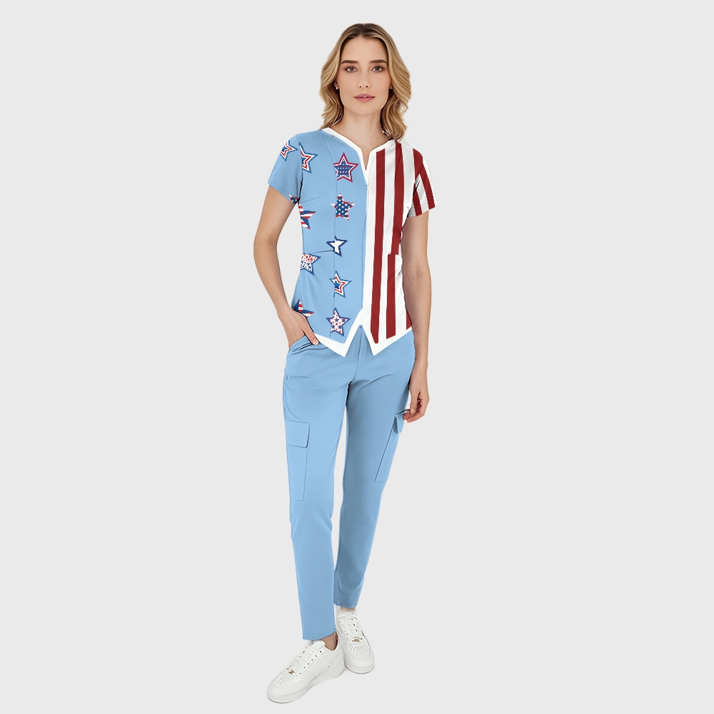 Women's American Elements Printed Scrub Set SAA01