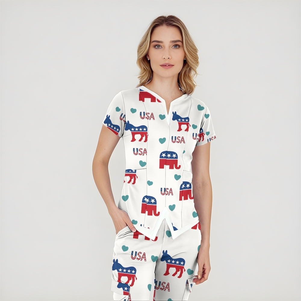 Women's American Elements Printed Scrub Set SAA04