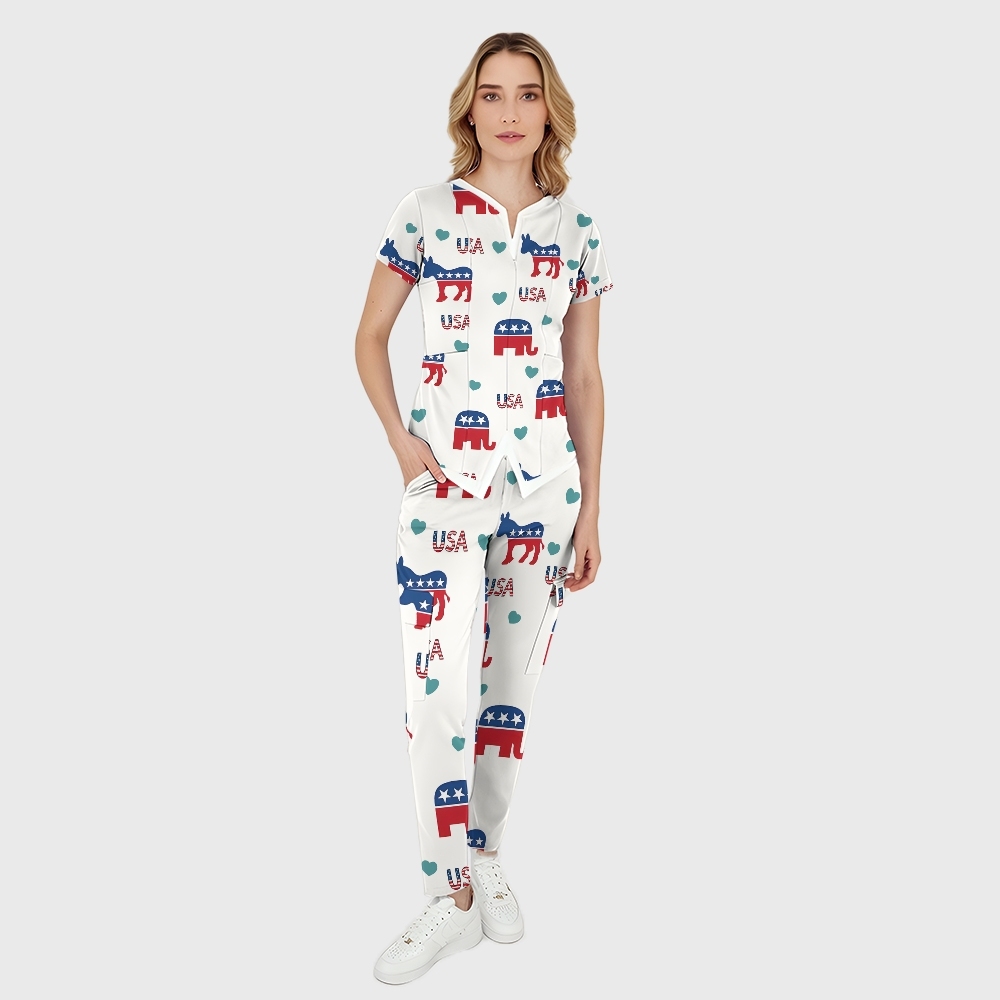 Women's American Elements Printed Scrub Set SAA04