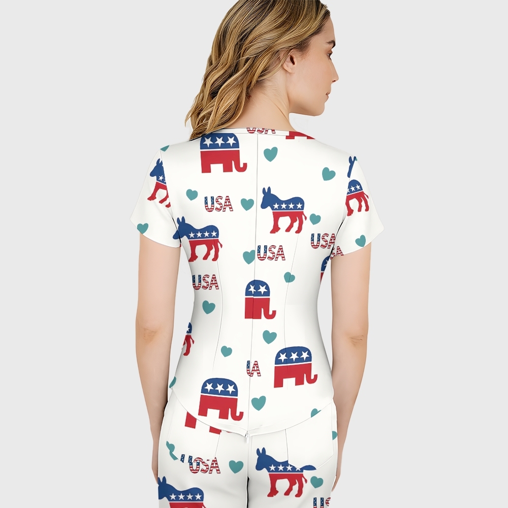 Women's American Elements Printed Scrub Set SAA04