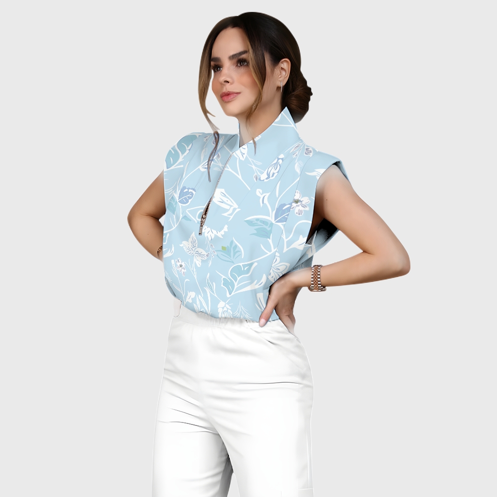 Women's Colorful Flower Series Scrub Set SF07