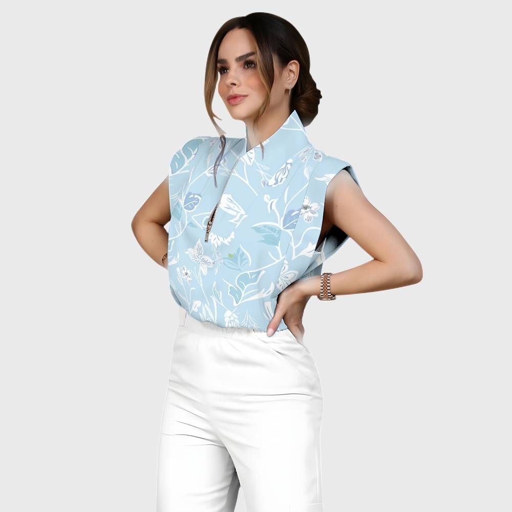 Women's Colorful Flower Series Scrub Set SF07