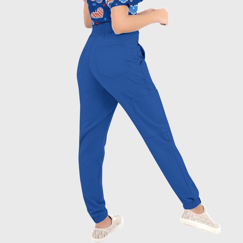 Women's Puff Sleeves American Elements Printed Scrub Set SAA2