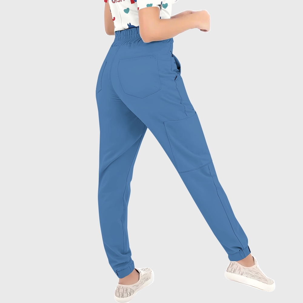 Women's Puff Sleeves American Elements Printed Scrub Set SAA14