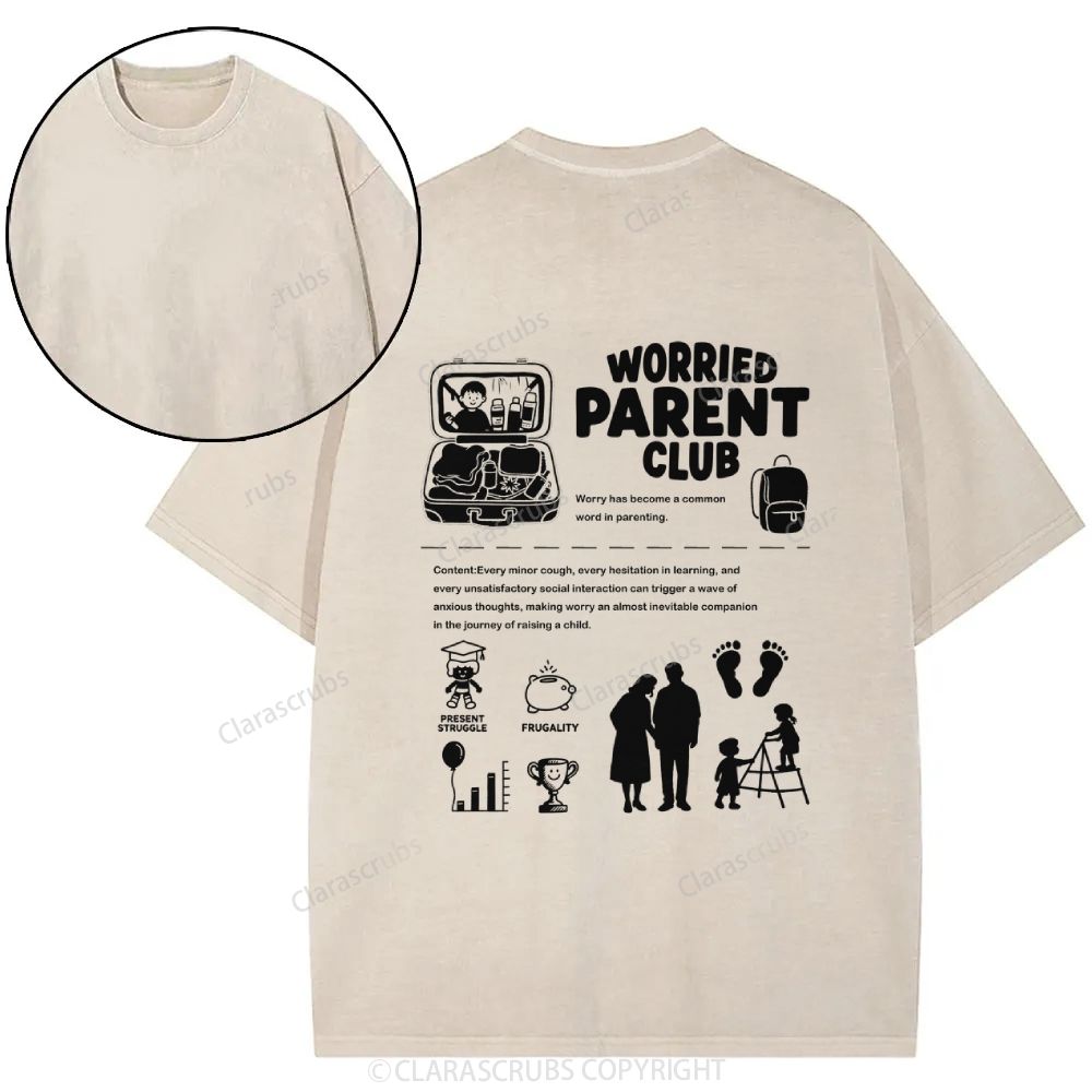 Worried Parent Club Washed T-shirt