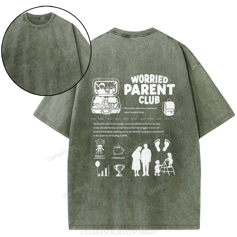 Worried Parent Club Washed T-shirt