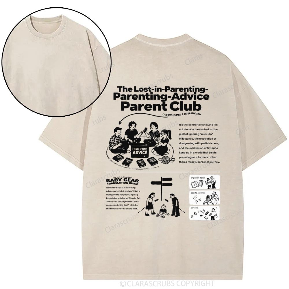 The Lost-in-Parenting-Parenting-Advice Parent Club Washed T-shirt