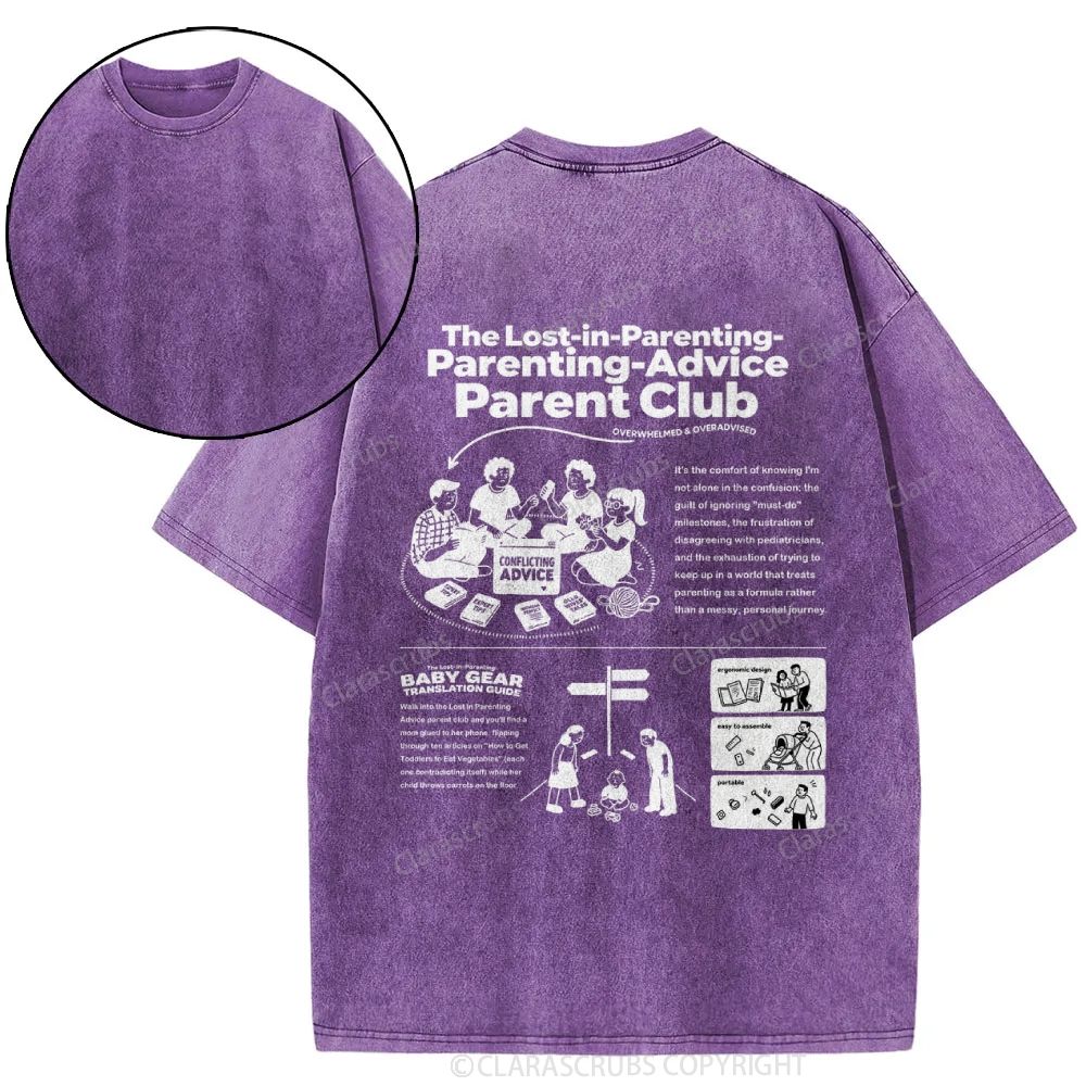 The Lost-in-Parenting-Parenting-Advice Parent Club Washed T-shirt