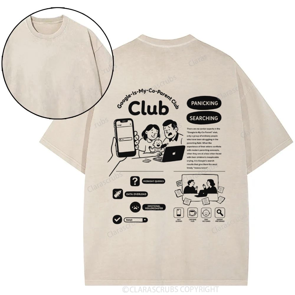 Google is my Co-parent Club Washed T-shirt