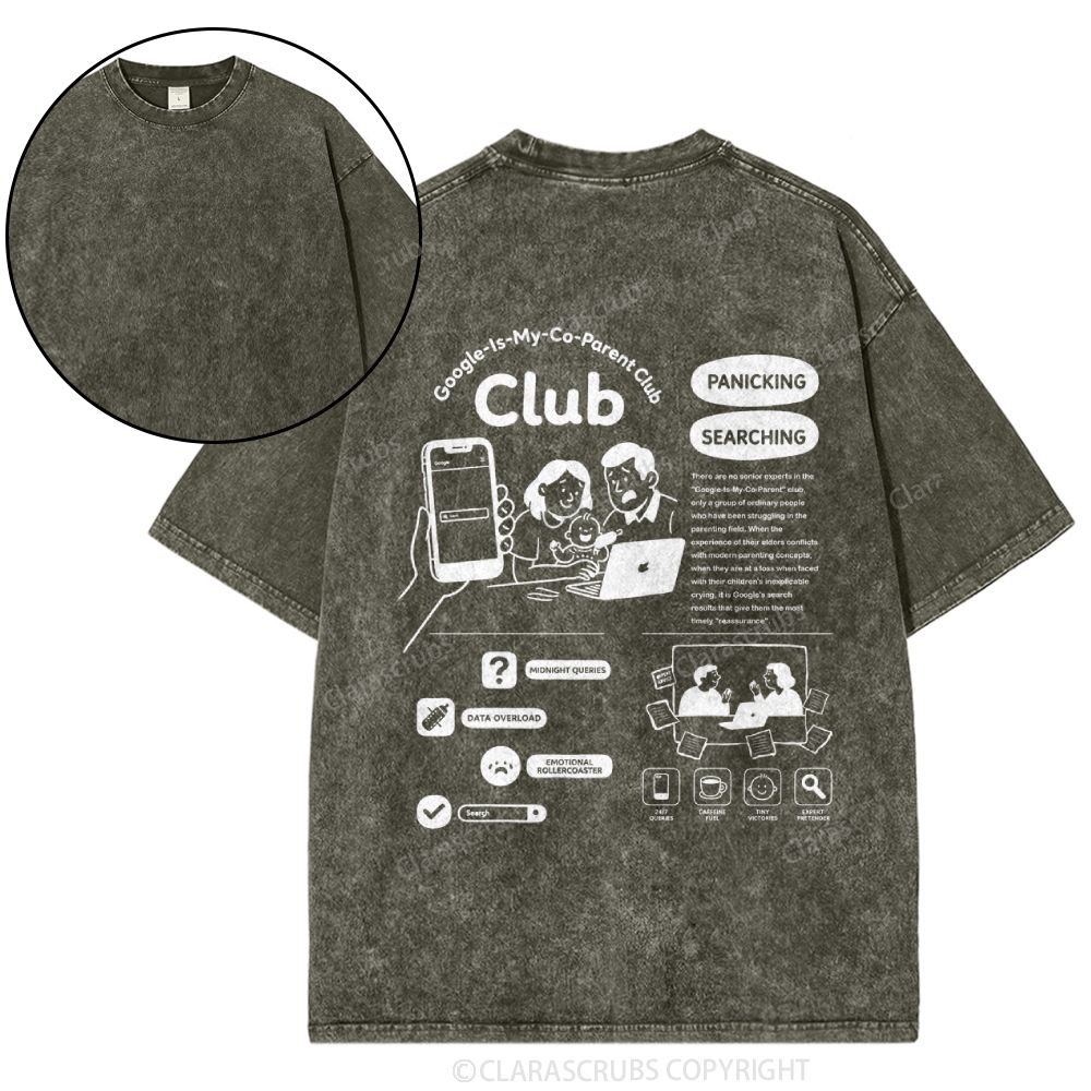 Google is my Co-parent Club Washed T-shirt