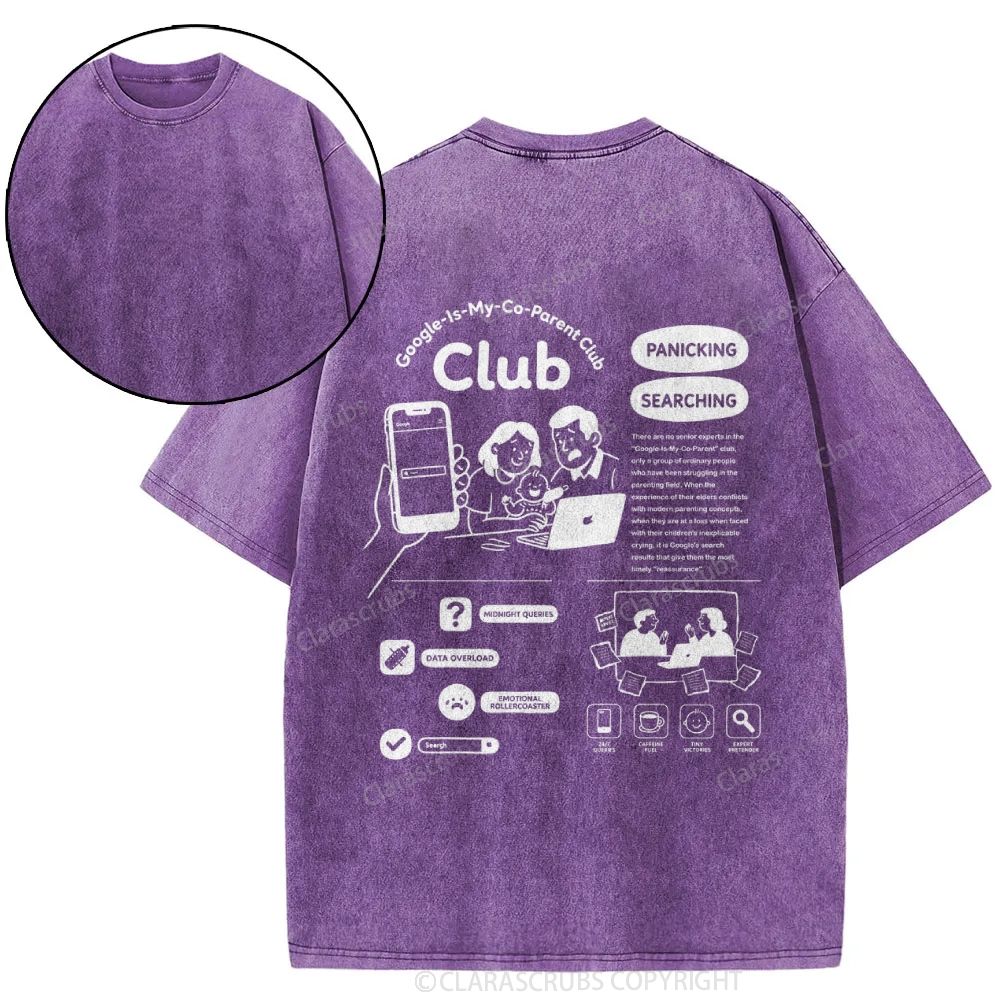Google is my Co-parent Club Washed T-shirt