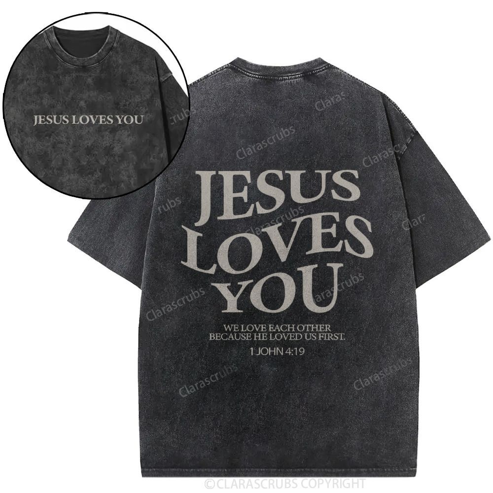 J*sus Loves You Washed T-shirt