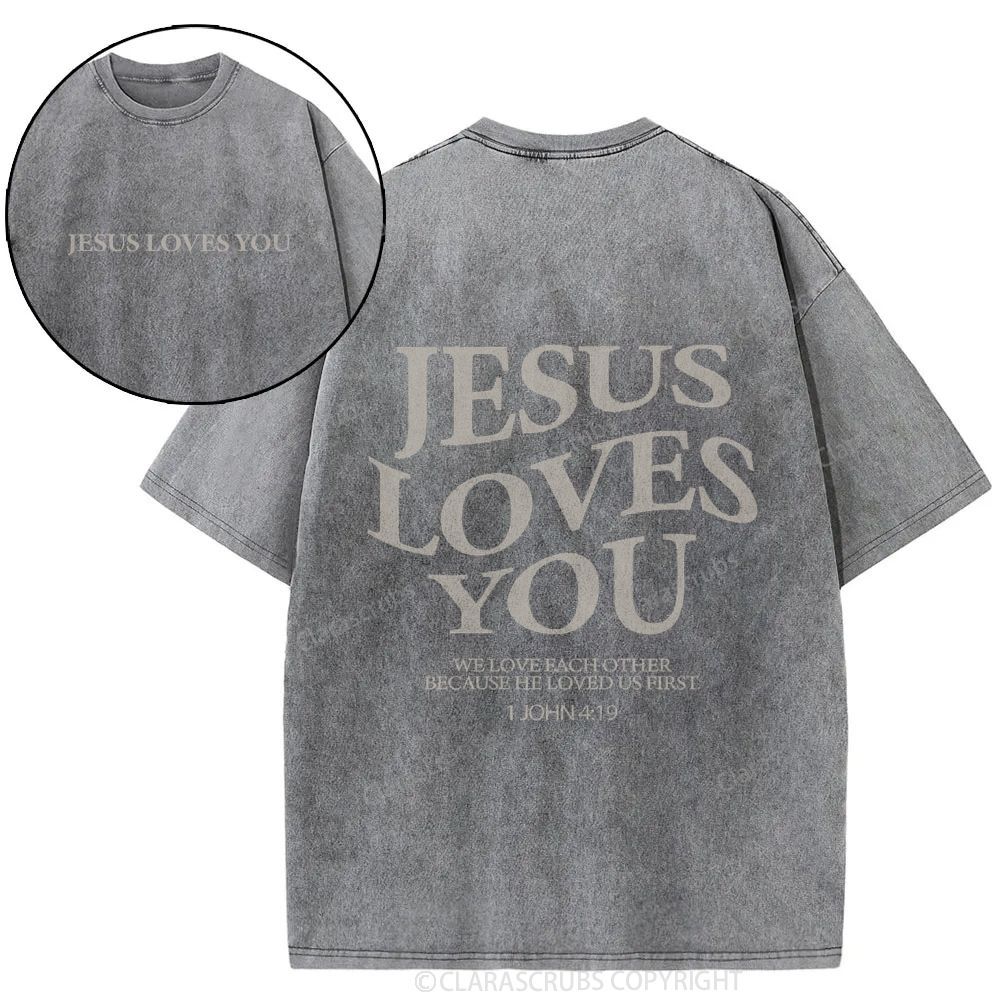 J*sus Loves You Washed T-shirt