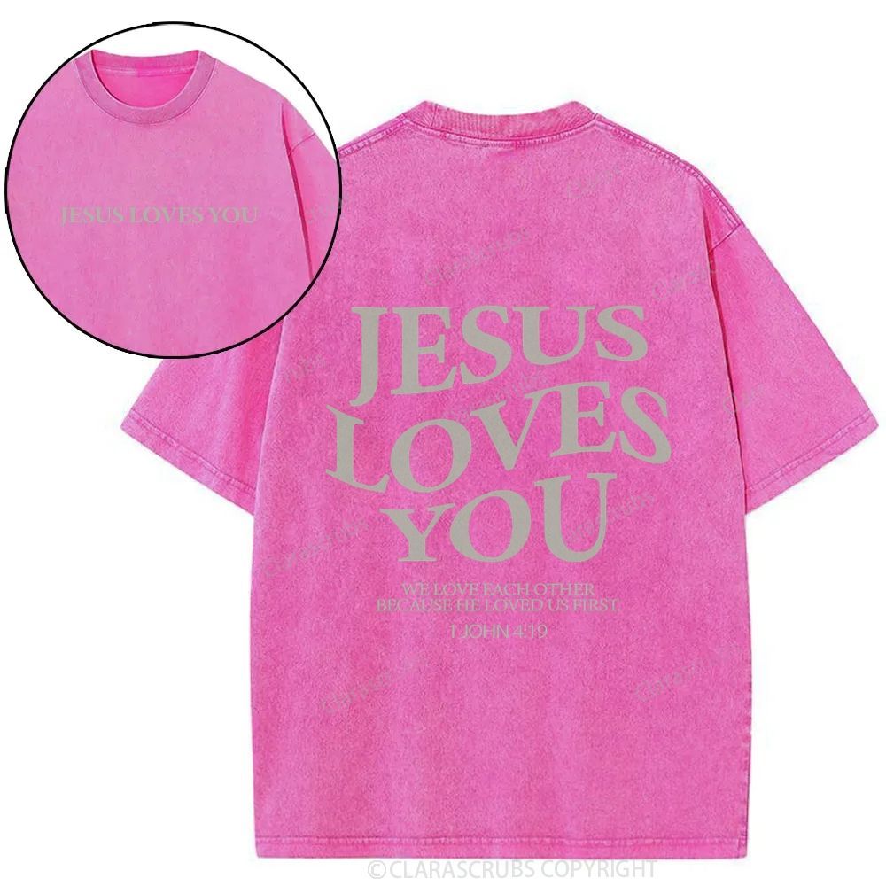 J*sus Loves You Washed T-shirt