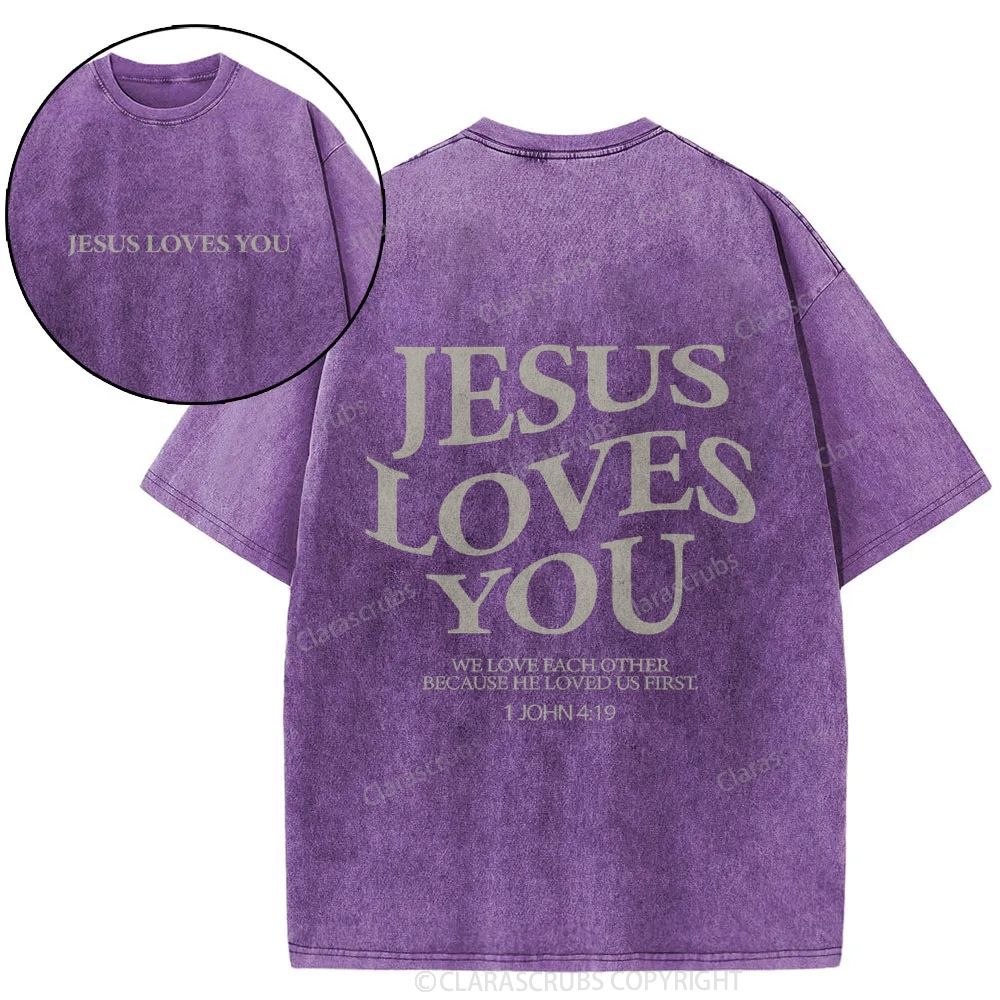 J*sus Loves You Washed T-shirt