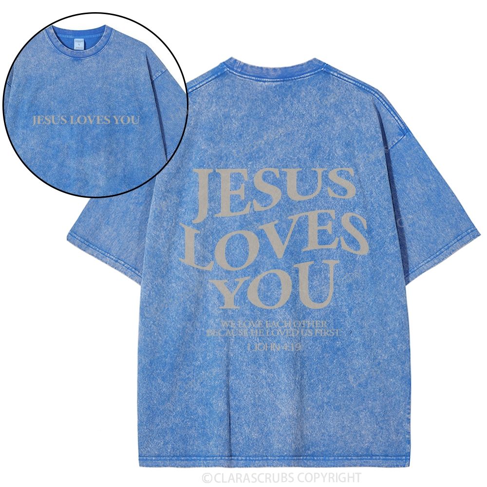 J*sus Loves You Washed T-shirt