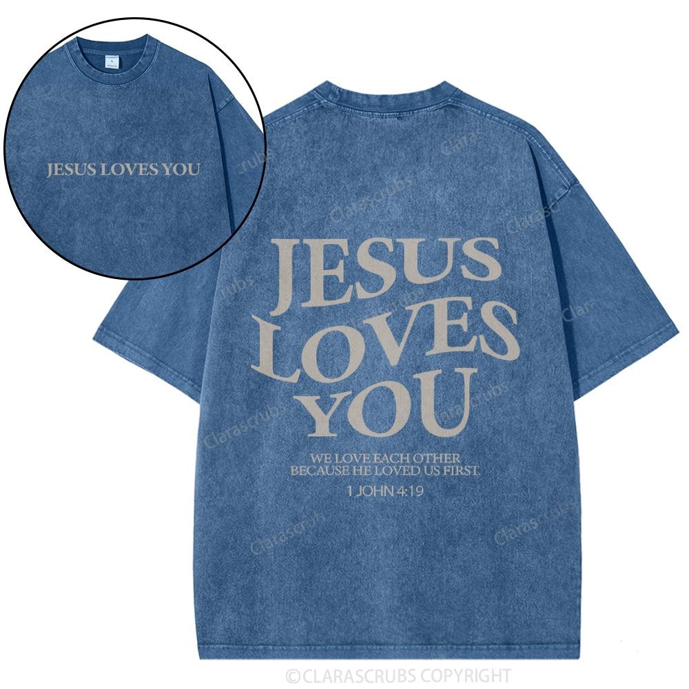 J*sus Loves You Washed T-shirt