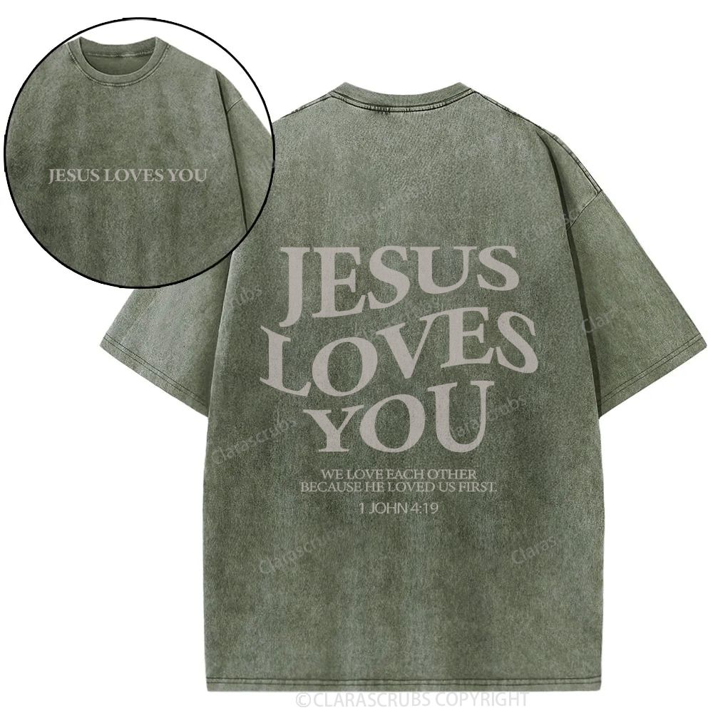 J*sus Loves You Washed T-shirt