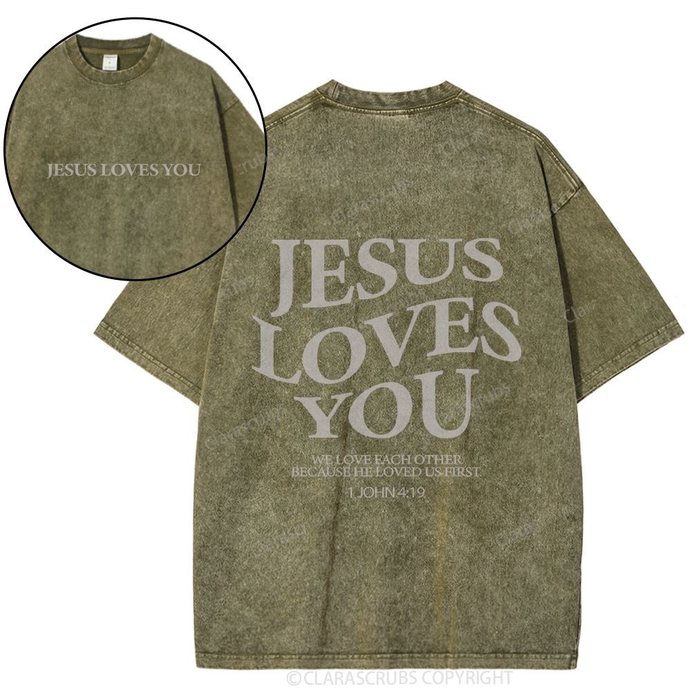 J*sus Loves You Washed T-shirt