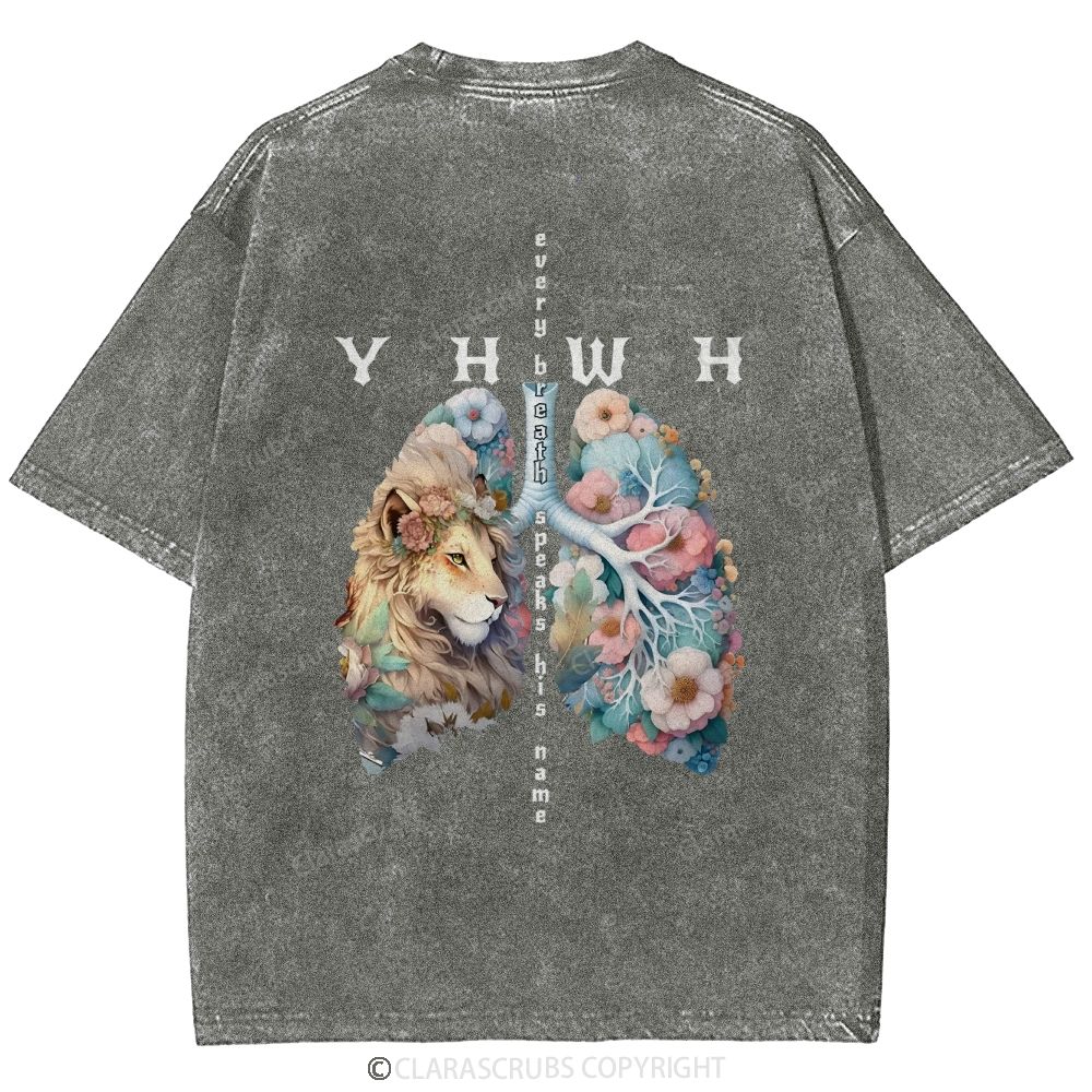 YHWH Every Breath Speaks His Name Washed Vintage T-shirt
