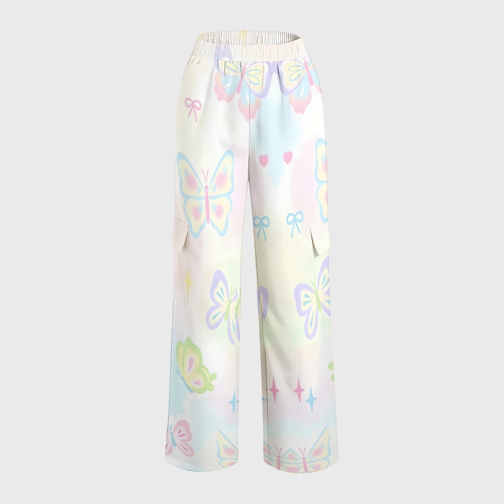 Women's Stand-Up Tie Zipper Gradient Printed Scrub Set SF91212