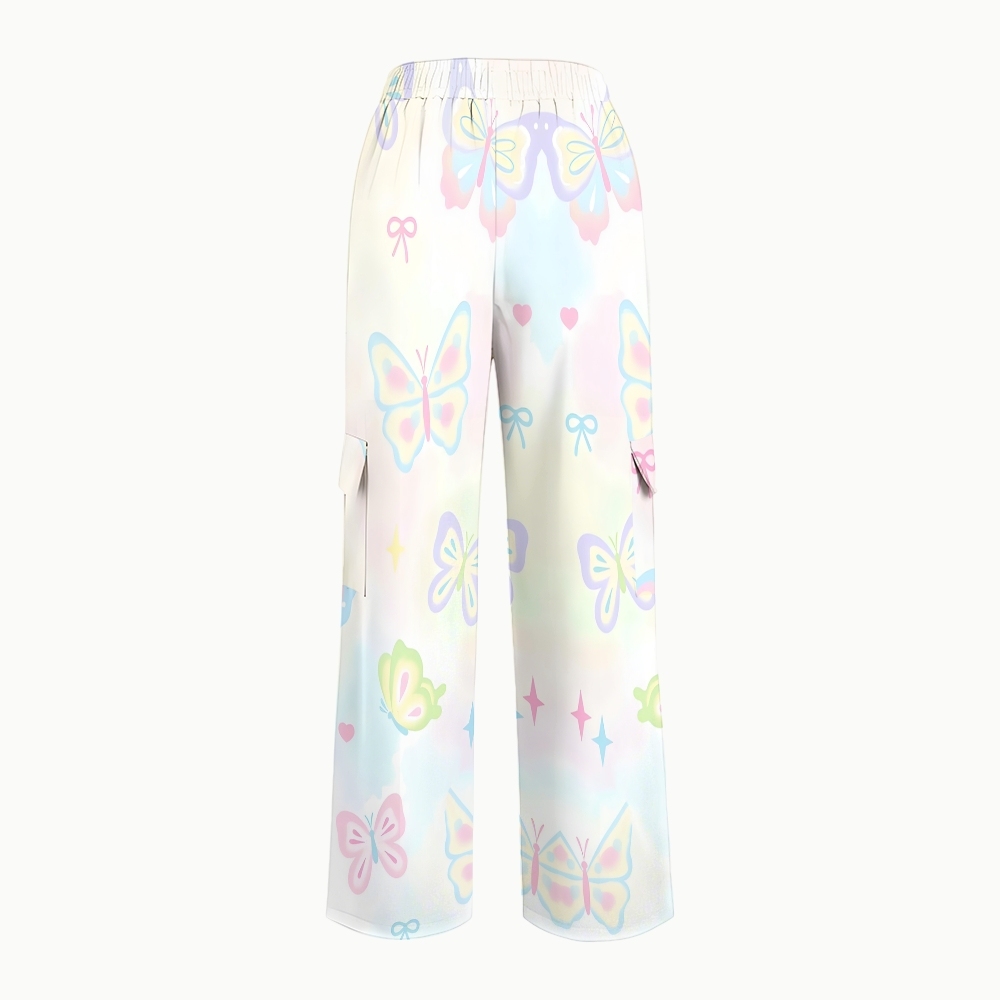 Women's Stand-Up Tie Zipper Gradient Printed Scrub Set SF91212