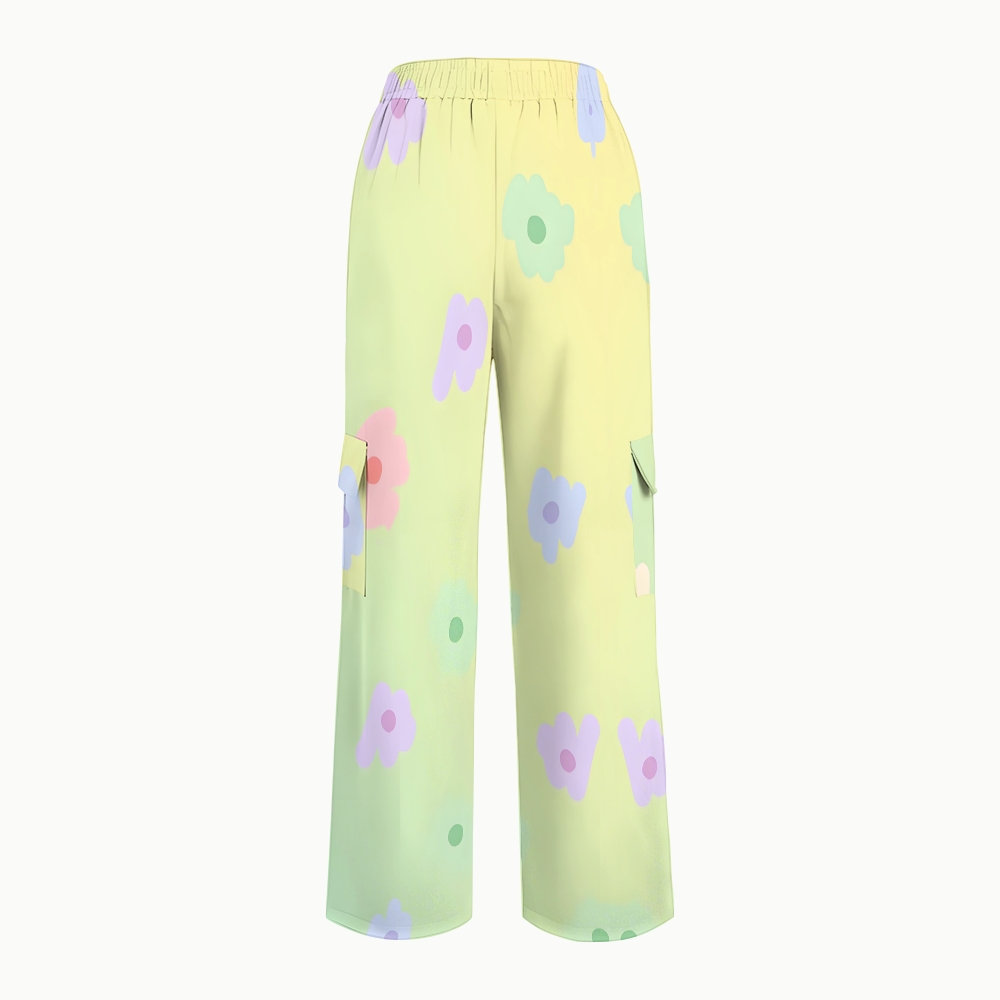 Women's Stand-Up Tie Zipper Gradient Printed Scrub Set SF91213