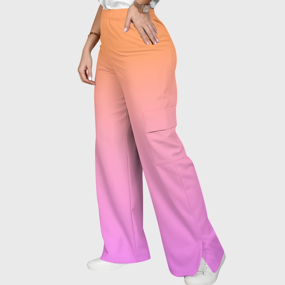 Women's Stand-Up Tie Zipper Halloween Printed Scrub Set SF91218