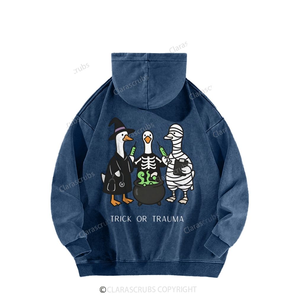 Trick Or Trauma Washed Hoodies