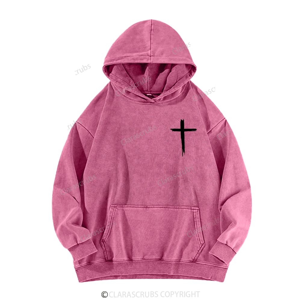 Jesus Died For Me Now I Live For Him Washed Hoodies