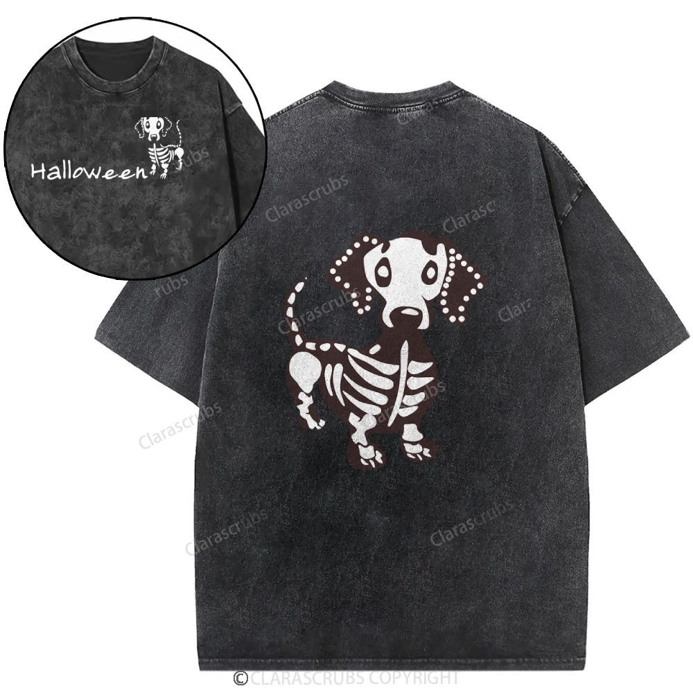 Cute Dog Halloween Washed T-shirt