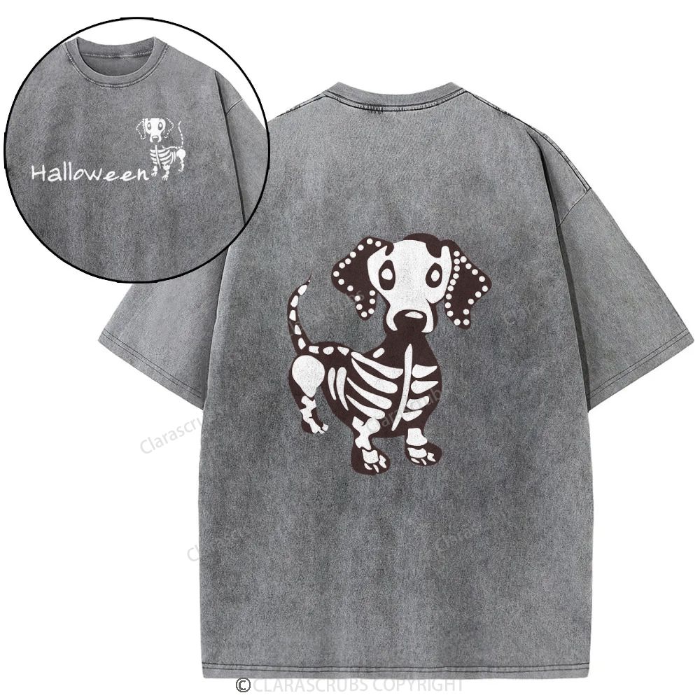 Cute Dog Halloween Washed T-shirt