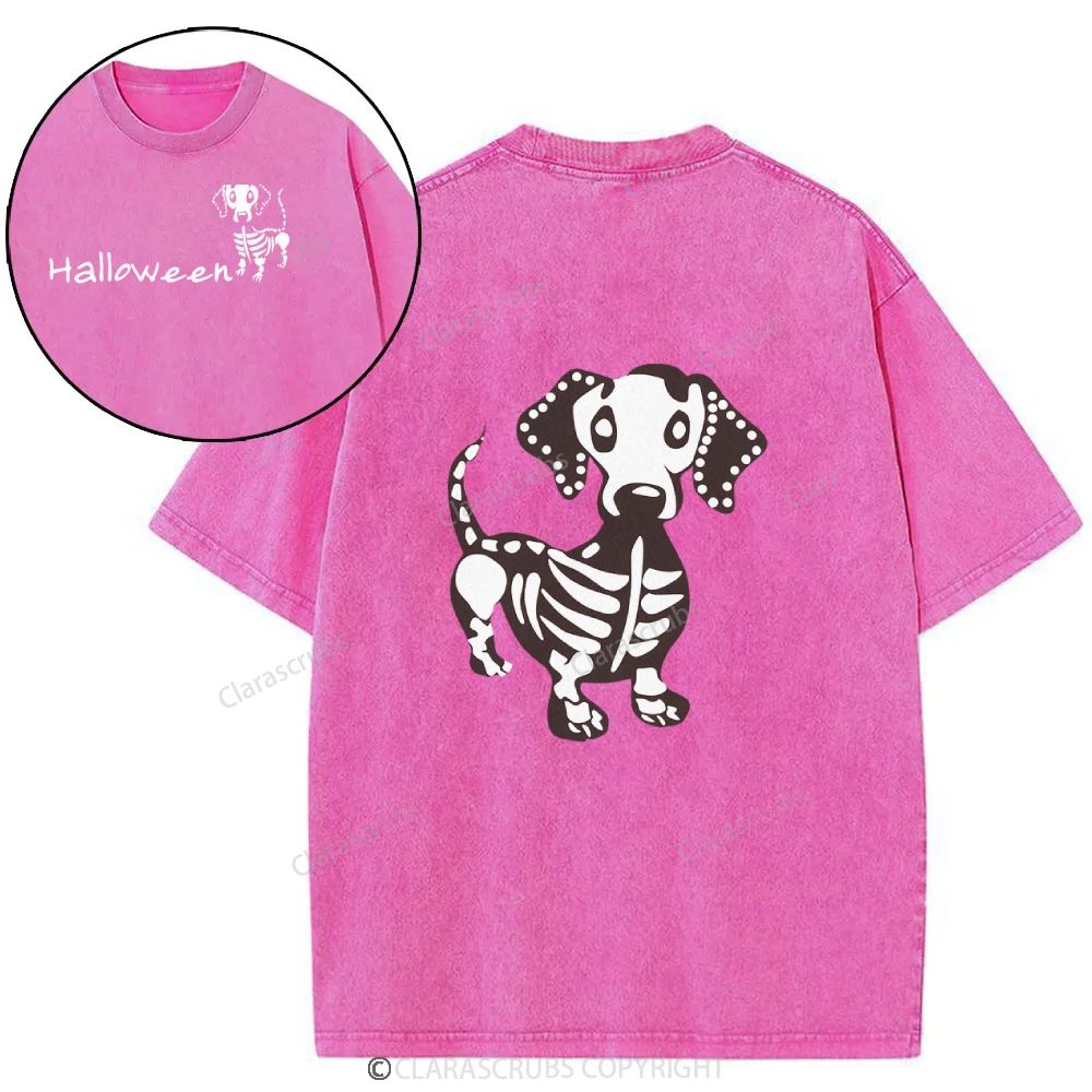 Cute Dog Halloween Washed T-shirt