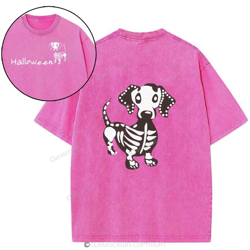 Cute Dog Halloween Washed T-shirt