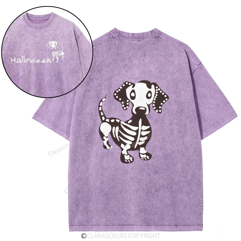 Cute Dog Halloween Washed T-shirt